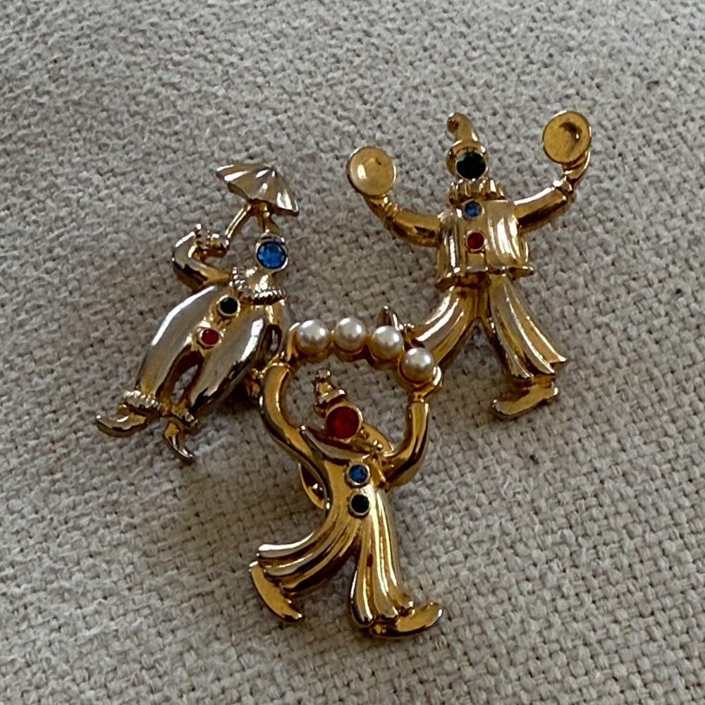 JJ  Clown Brooch with Colorful Accents
